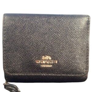 Coach Small Compact Tri-Fold Wallet Midnight | GUC